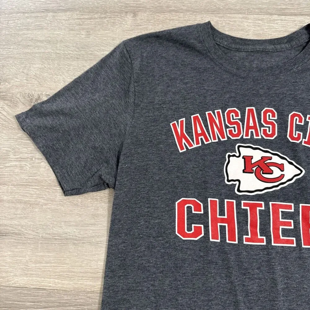 Kansas City Chiefs Shirt NFL Fanatics Men’s Gray Large Short Sleeve Football